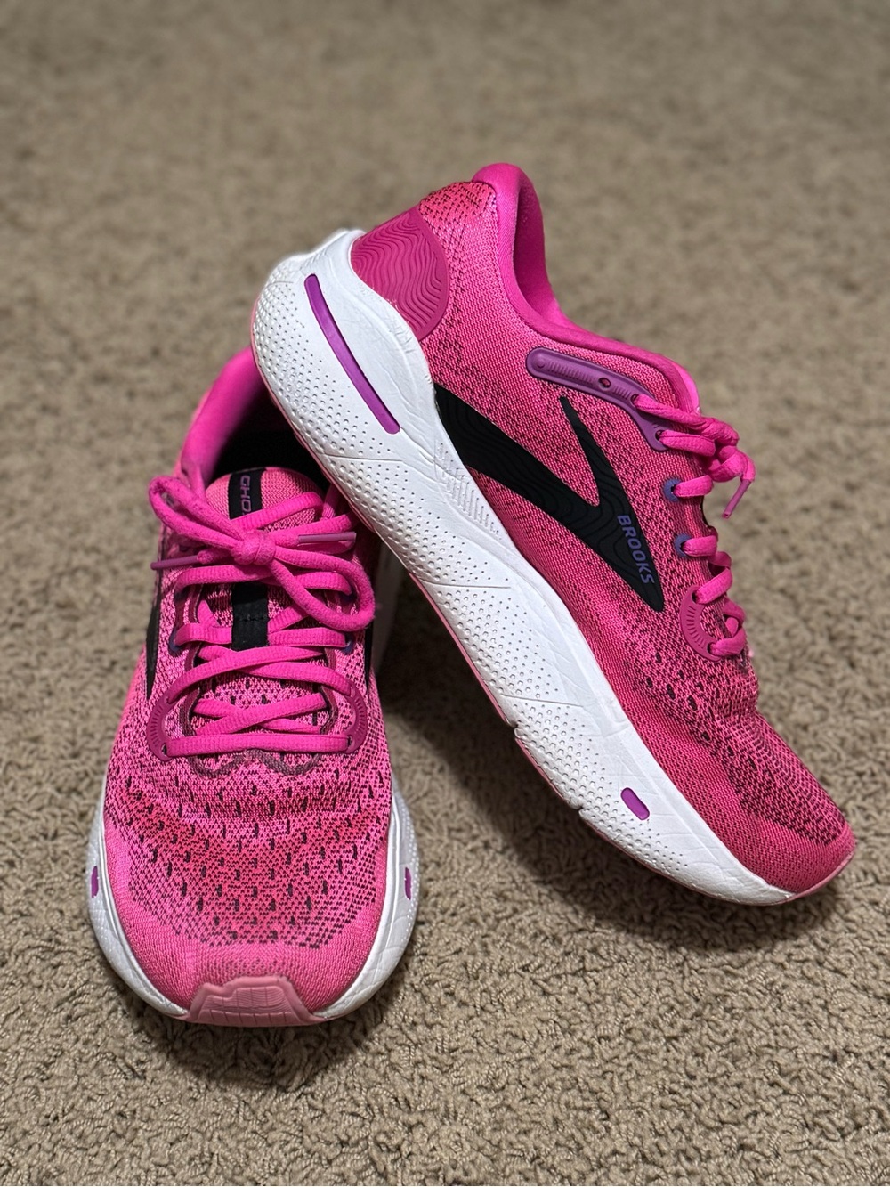 Brooks Women’s Hot Pink Athletic Running Shoes with Black Logo